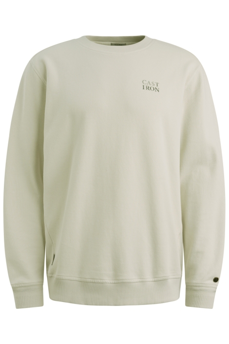 Cast Iron ecru heren sweater | Vooraanzicht