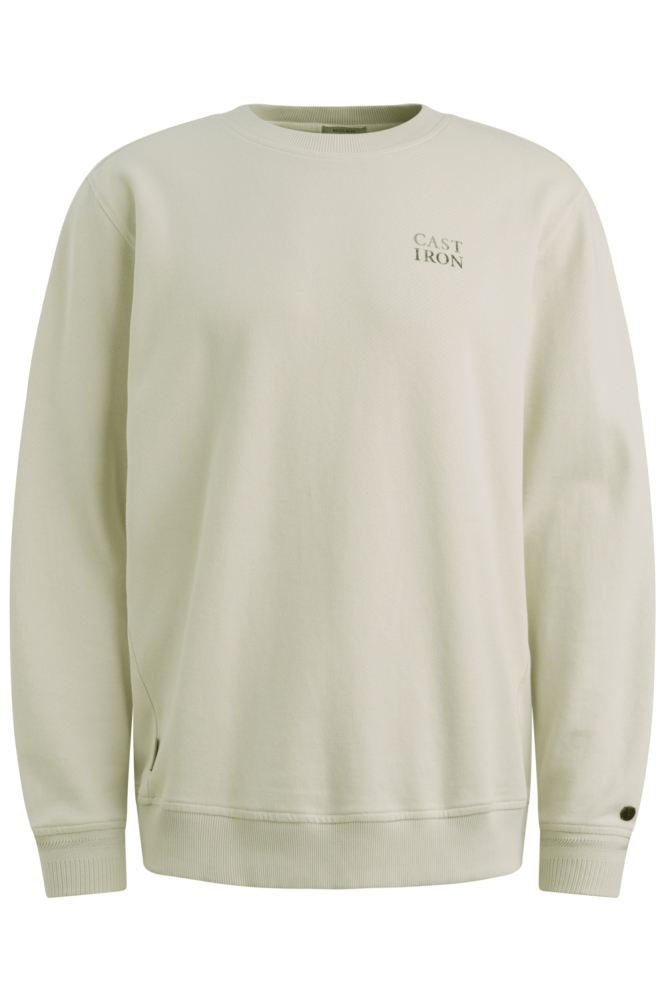 Cast Iron ecru heren sweater | Vooraanzicht