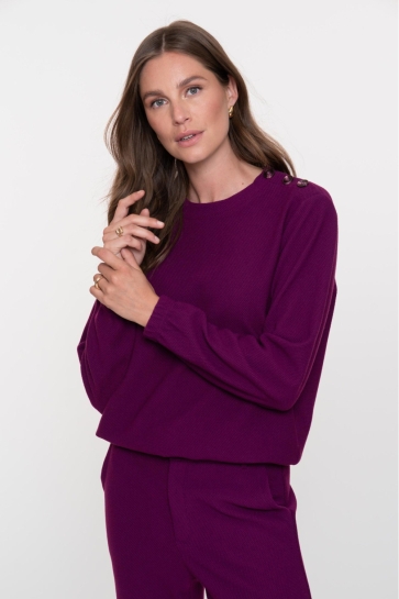 Geisha Trui TRUI MET KNOPEN OP DE SCHOUDER 52872 21 PURPLE
