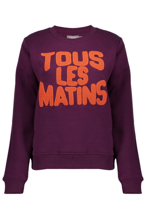 Geisha paarse dames sweater | Vooraanzicht