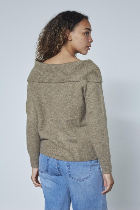 SisterS point zand dames trui | Model achteraanzicht