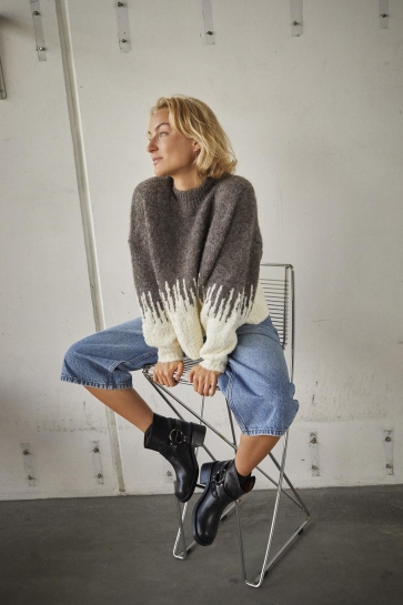 SisterS point Trui LIPSA PU 18939 BROWN/CREAM