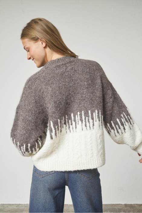 SisterS point multi color dames trui | Model achteraanzicht