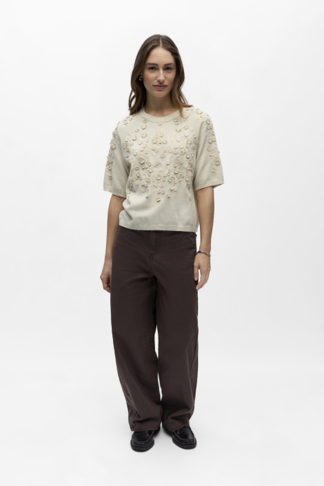 Object beige dames trui | Model