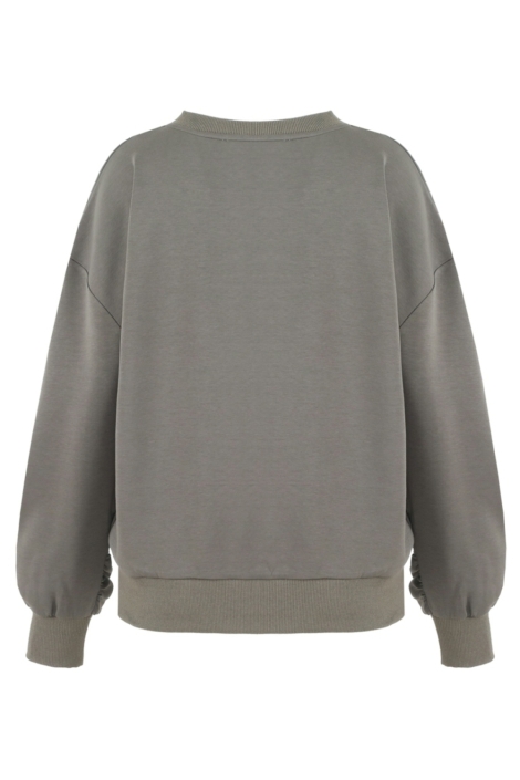 Fluresk grijze dames sweater | Achteraanzicht