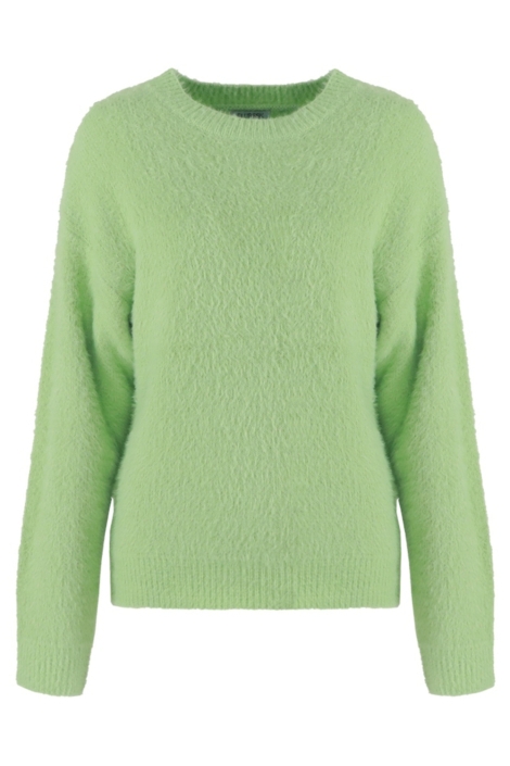 Fluresk groene dames sweater | Vooraanzicht