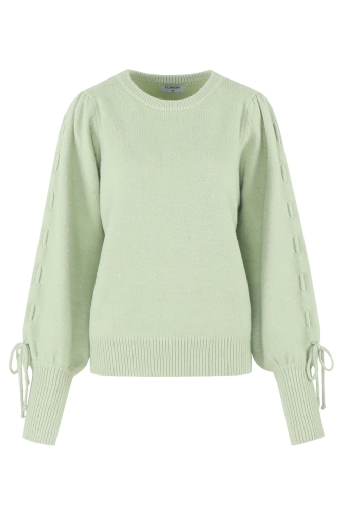 Fluresk groene dames trui | Vooraanzicht