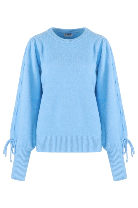 Fluresk blauwe dames trui | Vooraanzicht
