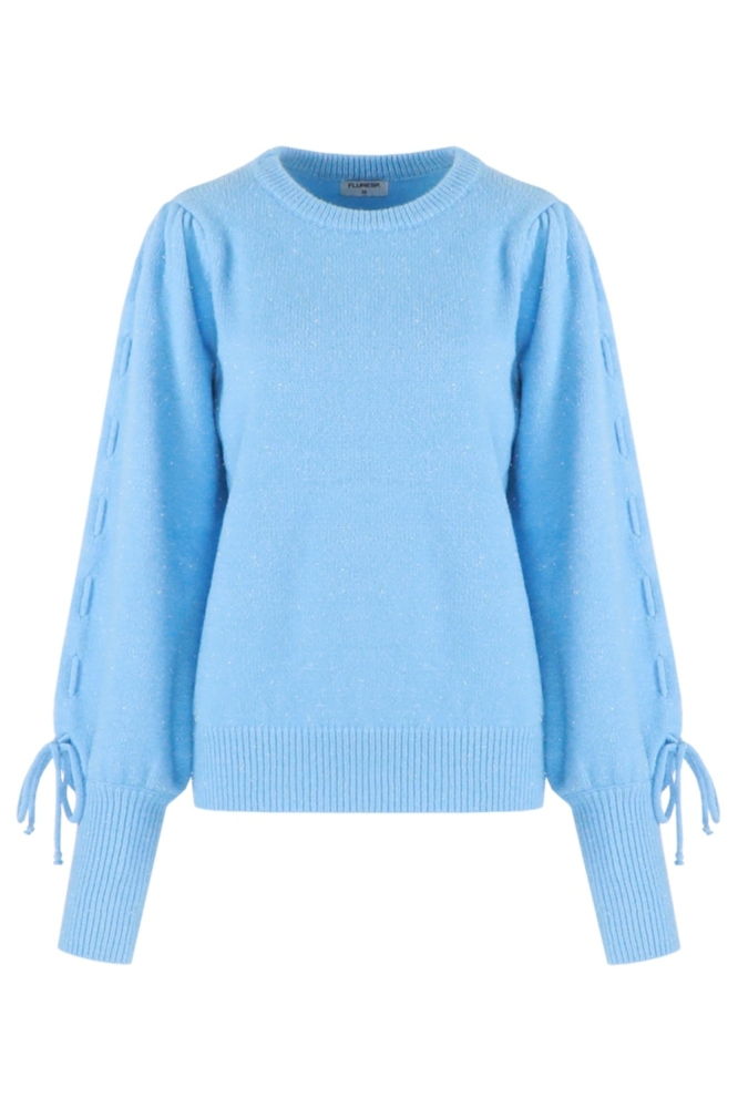 Fluresk blauwe dames trui | Vooraanzicht