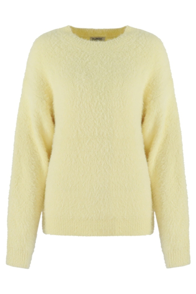 Fluresk gele dames trui | Vooraanzicht