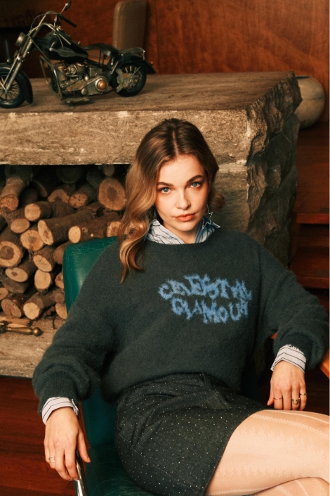 Fluresk grijze dames sweater | Sfeerbeeld, In situatie