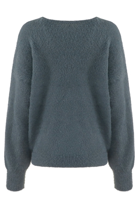 Fluresk grijze dames sweater | Achteraanzicht