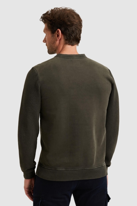 PME legend grijze heren sweater | Model achteraanzicht