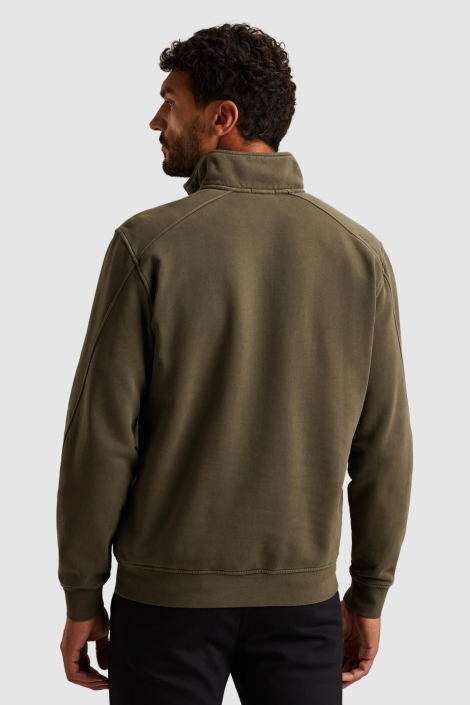 Cast Iron groene heren sweater | Model achteraanzicht