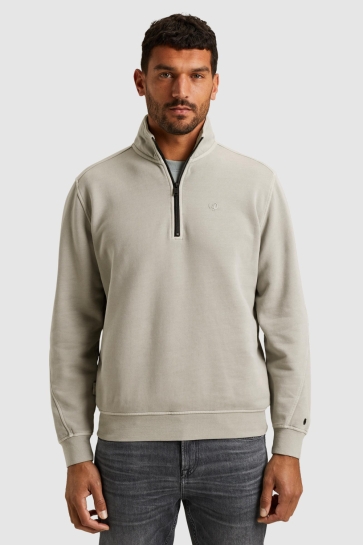 Cast Iron half zip collar regular fit halfzi Grijs