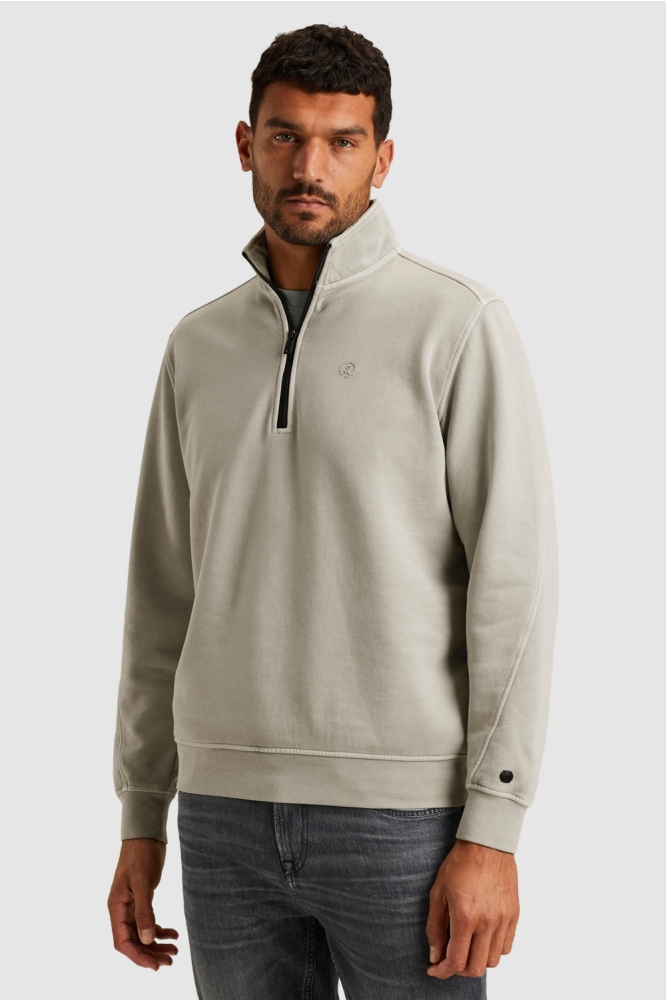 Cast Iron grijze heren sweater | Model zijaanzicht