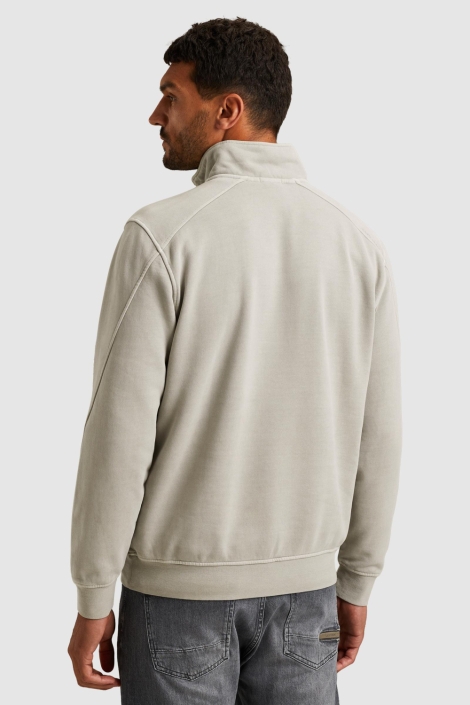 Cast Iron grijze heren sweater | Model achteraanzicht