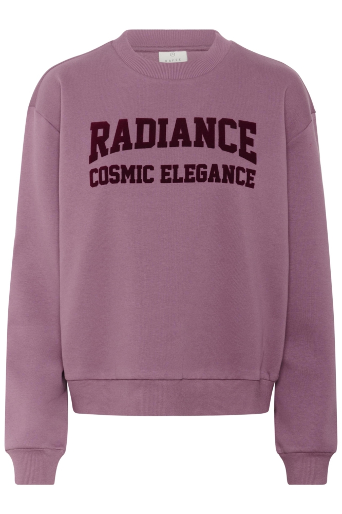 Kaffe paarse dames sweater | Vooraanzicht