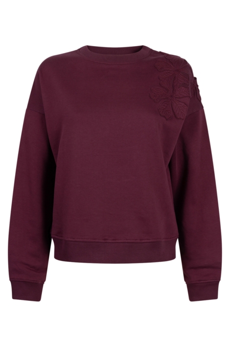Juffrouw Jansen bordeaux dames sweater | Vooraanzicht