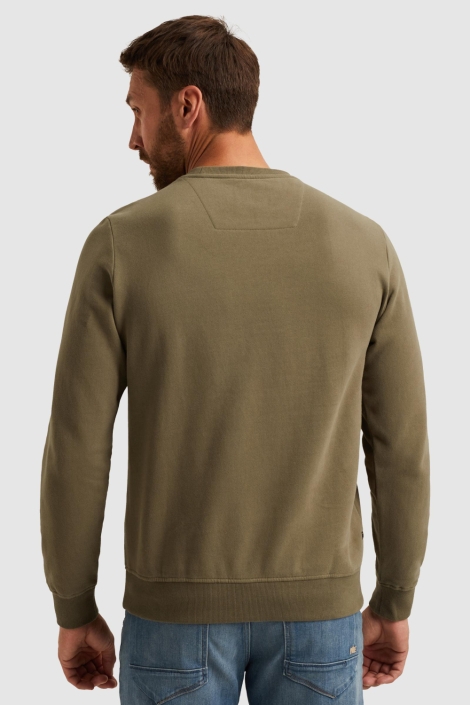 PME legend groene heren sweater | Model achteraanzicht