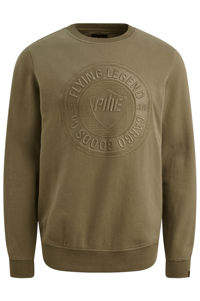 PME legend groene heren sweater | Vooraanzicht