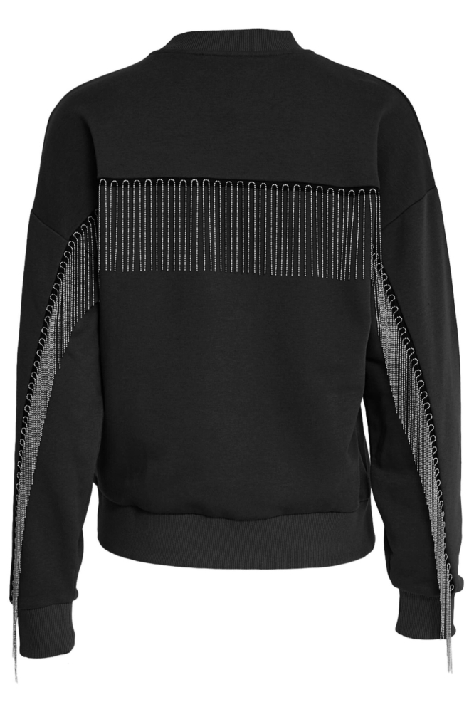 Minus zwarte dames sweater | Model achteraanzicht