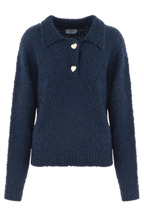 Fluresk blauwe dames trui | Vooraanzicht