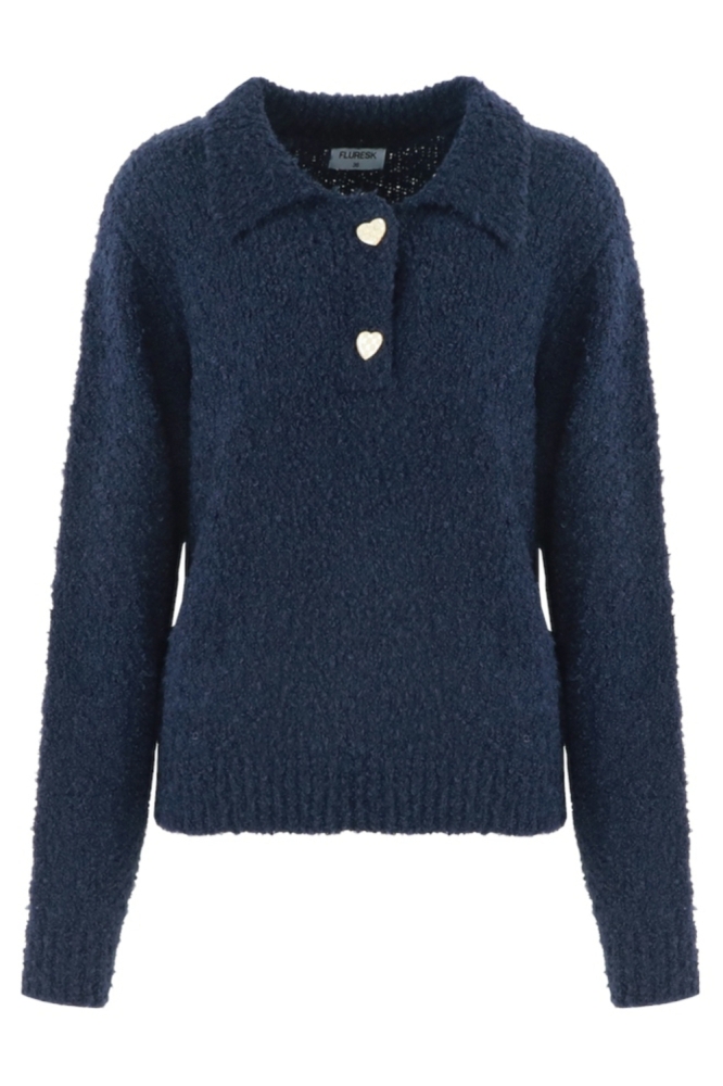 Fluresk blauwe dames trui | Vooraanzicht