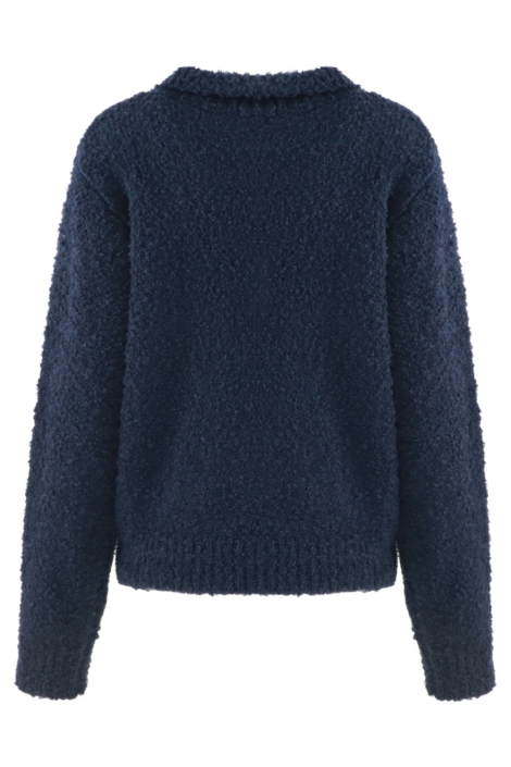 Fluresk blauwe dames trui | Achteraanzicht