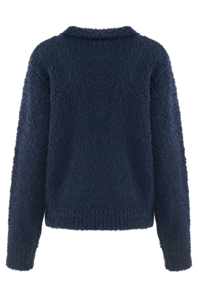 Fluresk blauwe dames trui | Achteraanzicht