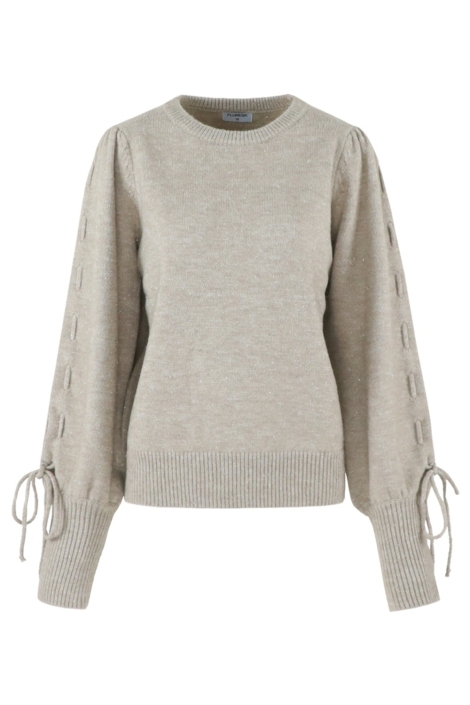 Fluresk taupe dames trui | Vooraanzicht