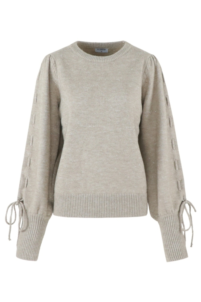 Fluresk taupe dames trui | Vooraanzicht