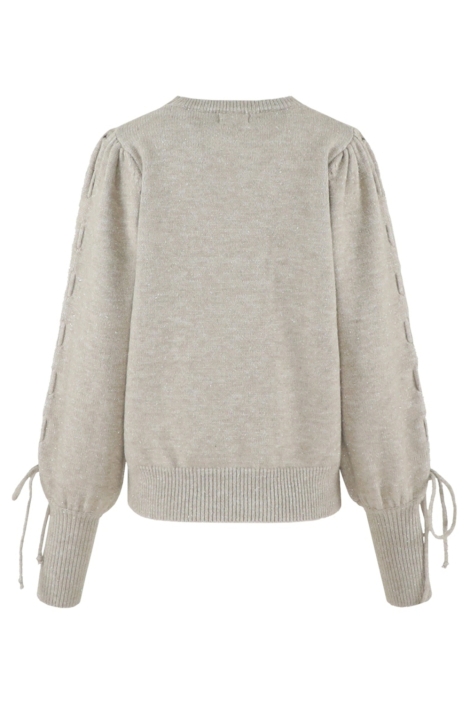 Fluresk taupe dames trui | Achteraanzicht