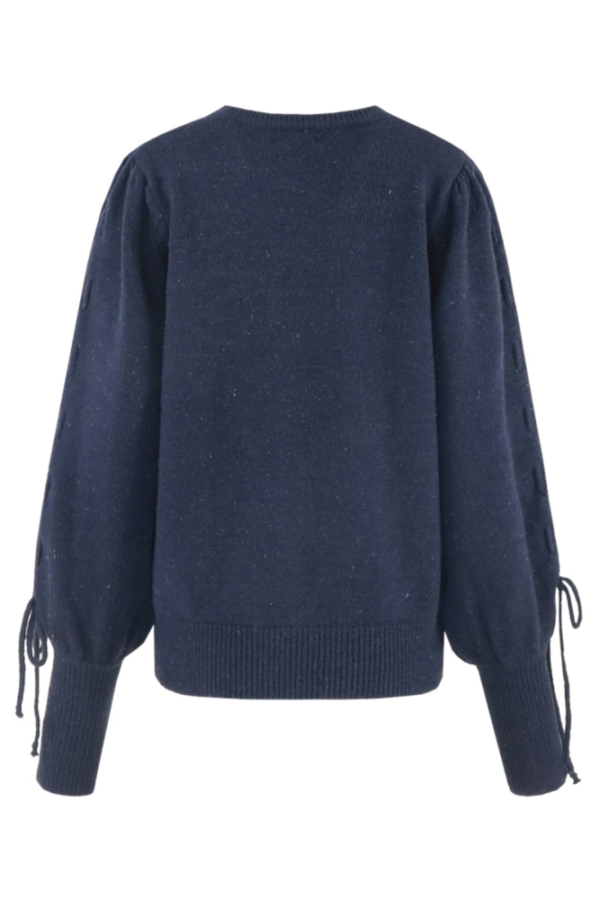 Fluresk blauwe dames trui | Achteraanzicht