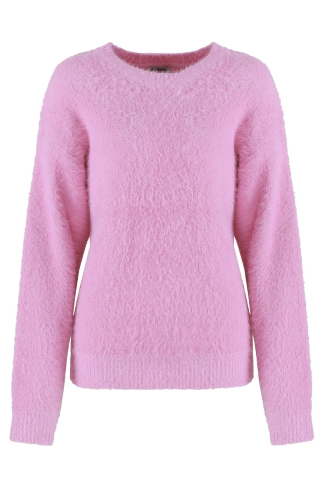 Fluresk roze dames trui | Vooraanzicht