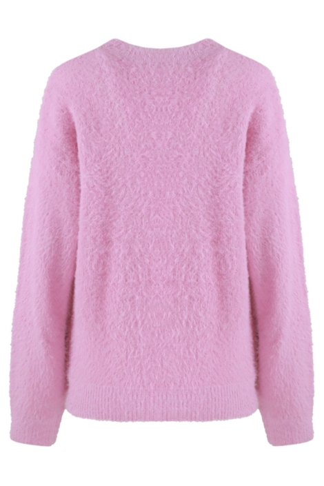 Fluresk roze dames trui | Achteraanzicht