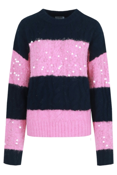 Fluresk blauwe dames trui | Vooraanzicht