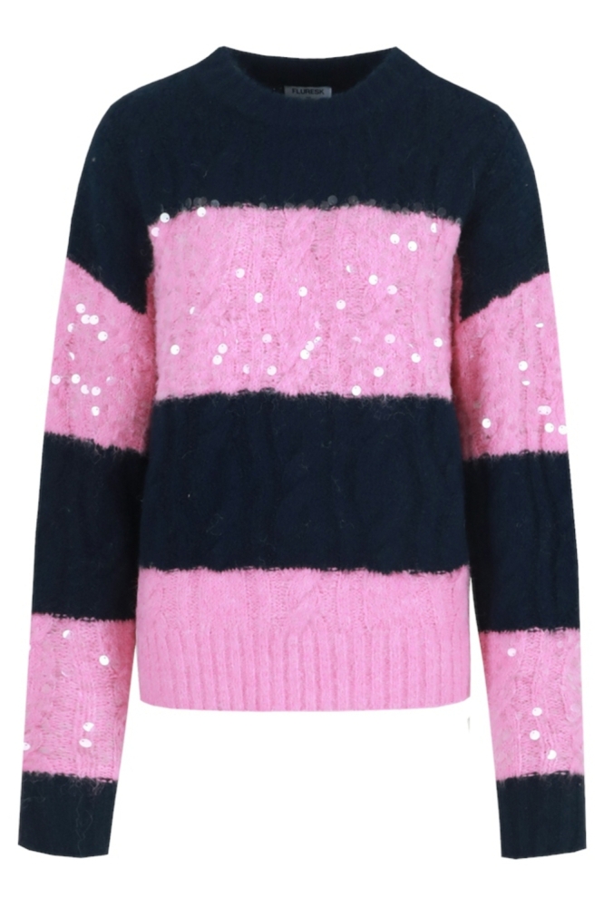 Fluresk blauwe dames trui | Vooraanzicht