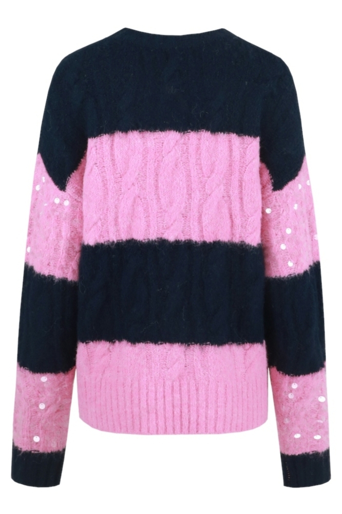 Fluresk blauwe dames trui | Achteraanzicht