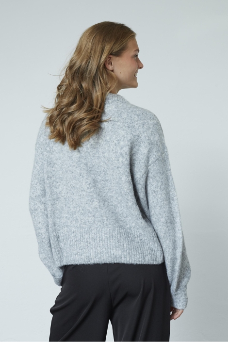 SisterS point grijze dames trui | Model achteraanzicht