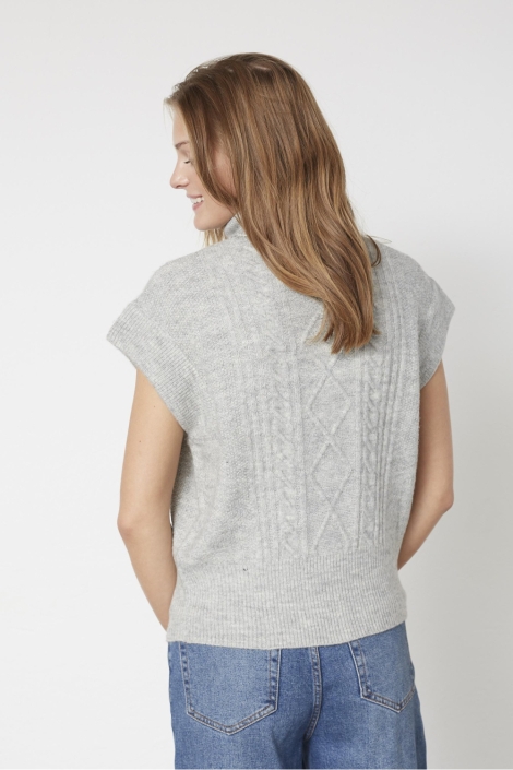 SisterS point grijze dames trui | Model achteraanzicht