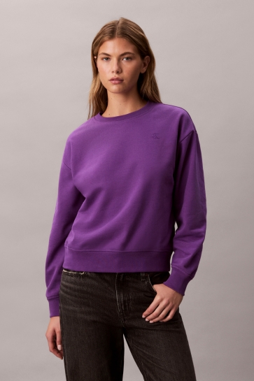 Calvin Klein RELAXED FLEECE SWEATSHIRT MET MONOGRAM LV047B236G WFX SMOKEY SHADOW