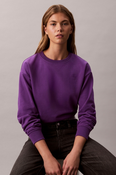 Calvin Klein paarse dames sweater | Model vooraanzicht