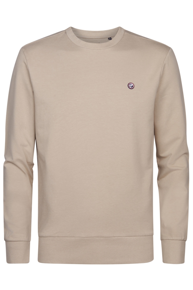 Petrol Industries camel heren sweater | Vooraanzicht
