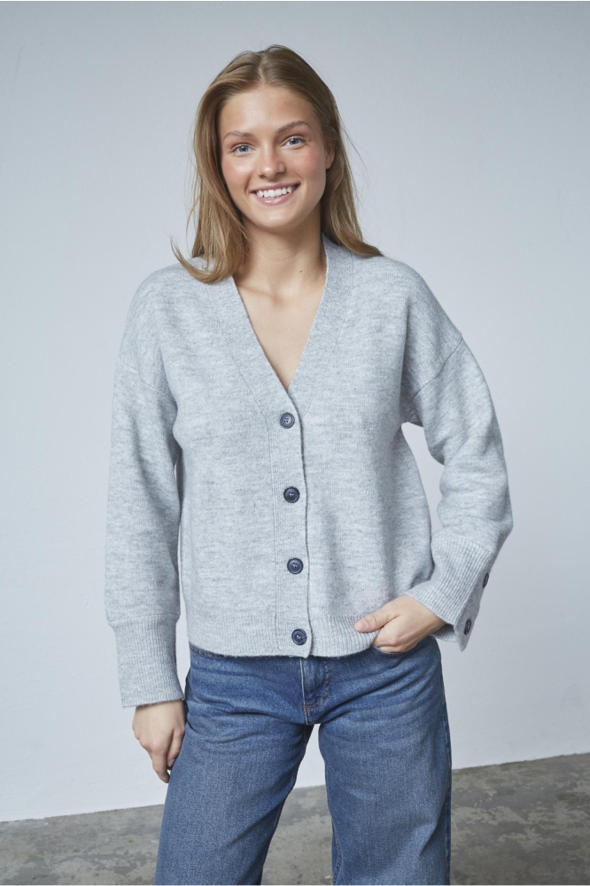 SisterS point grijze dames vest | Model vooraanzicht