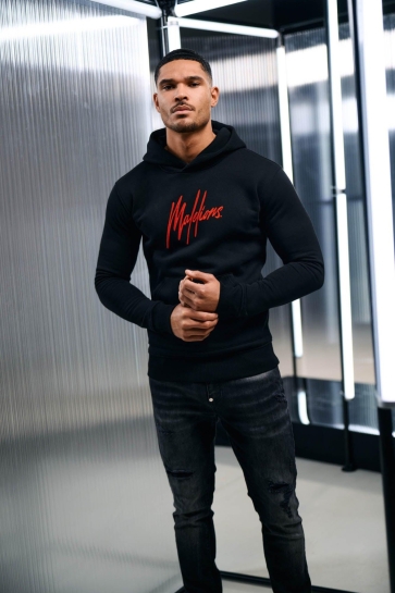 Malelions Trui ESSENTIALS HOODIE MM1 BF25 09 919 BLACK/RED