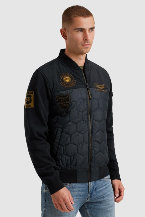 PME legend blauwe heren vest | Model zijaanzicht