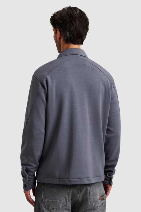 Cast Iron blauwe heren vest | Model achteraanzicht