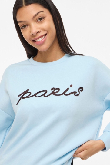 Vila visif l/s o-neck sweat top/is/1/ka Blauw