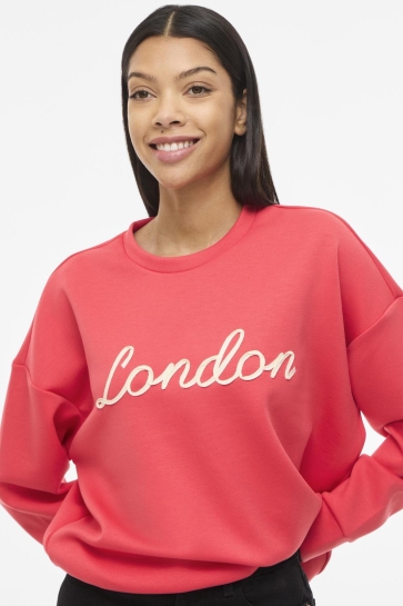 Vila VISIF L/S O-NECK SWEAT TOP/IS/1/KA 14114804 HIBISCUS/LONDON/BIRCH